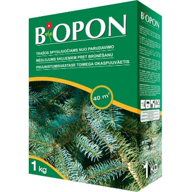 Mēslojums skujeņiem pret brūnēšanu Biopon, 1 kg