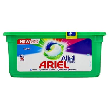Veļas mazgāšanas kapsulas Ariel Color, 26 gab.
