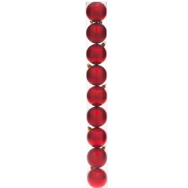 Egļu bumbas sarkanas 6 cm, 9 gb