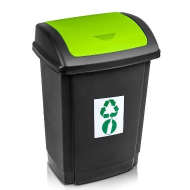Atkritumu konteiners melns-zaļš Plast team, 25 L