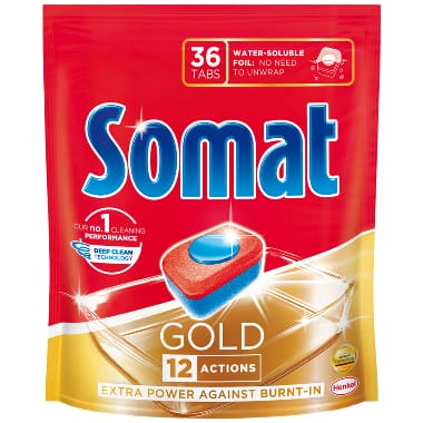 Tabletes trauku mazgāšanas mašīnai Somat Gold, 36 gab.