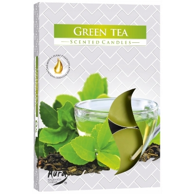 Aromātiskās tējas sveces zaļās tējas, 6 gab.