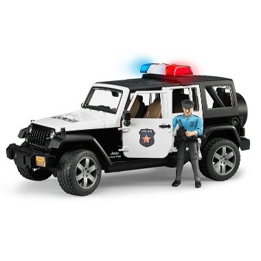Rotaļu policijas mašīna Jeep Wrangler ar cilvēku, Bruder