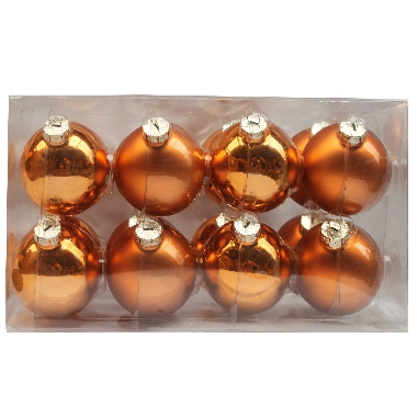 Eglītes rotājumi oranžs mix, Ø 8 cm, 16 gab.