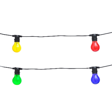 Spuldzīšu virtene Finnlumor Party krāsaina, 10 LED, 5 m