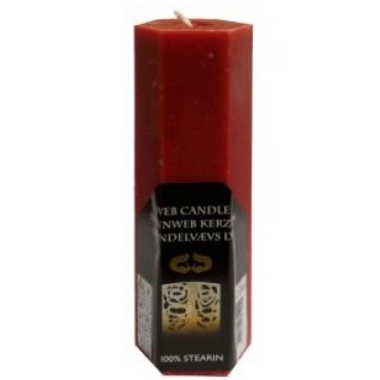 Mežģīņsvece cilindra sarkana, Diana sveces, 6x15 cm
