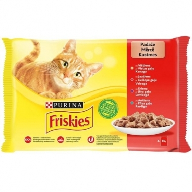 Kaķu konservi ar liellopu, Friskies, 4x85 g