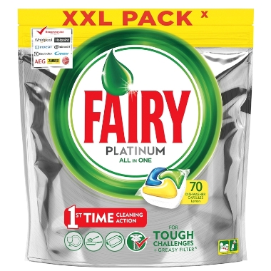 Trauku mazgāšanas kapsulas Fairy Platinum All in One XXL, 70 gab.