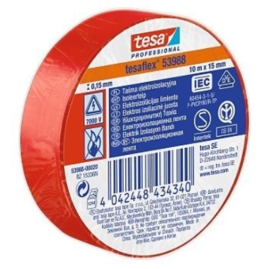Izolācijas lente Tesa Professional sarkana, 10m x 15mm