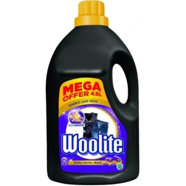 Veļas mazgāšanas līdzeklis tumšai veļai Woolite, 4,5 L