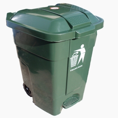 Atkritumu konteiners, zaļš, ar pedāli, 70 L