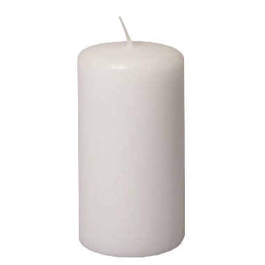 Cilindra formas svece balta, Diana sveces, 6x12 cm