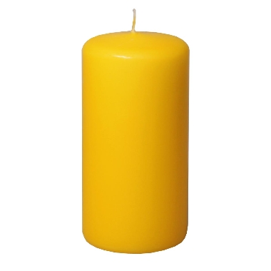 Cilindra formas svece dzeltena, Diana sveces, 6x12 cm