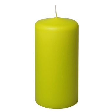 Cilindra formas svece gaiši zaļa, Diana sveces, 6x12 cm