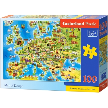 Puzle Eiropas karte, Castorland, 100 gab.