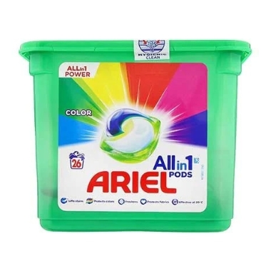 Veļas mazgāšanas kapsulas Ariel Color, 26 gab.