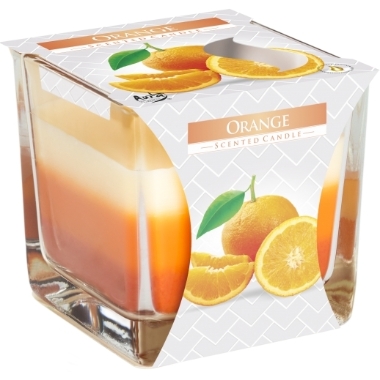 3 krāsu aromātiskā svece stikla traukā apelsīnu, Bispol