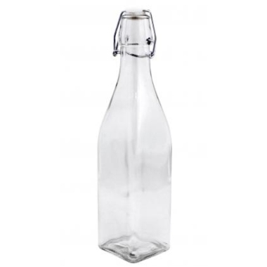 Stikla pudele homemade ar aiztaisāmu korķi, 1 L