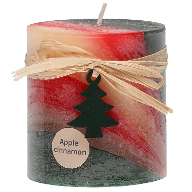 Svece Polar Pillar ar ābolu/kanēļa aromātu, 7x7,5 cm
