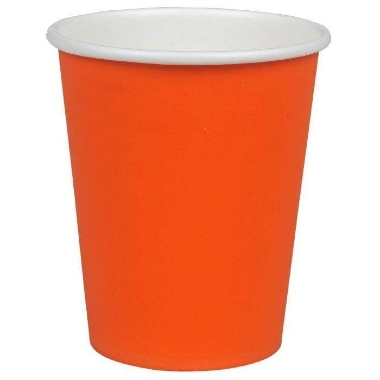 Papīra glāzes oranžas 260 ml, 50 gab.
