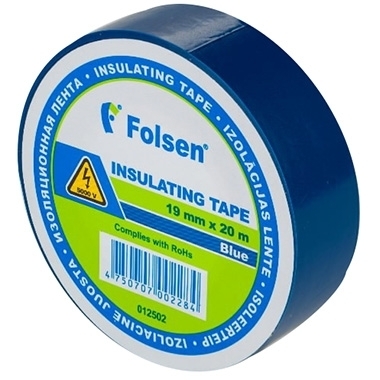 Izolācijas lente 19mm x 20m zila, Folsen