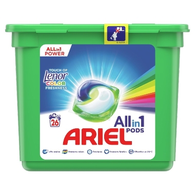 Veļas mazgāšanas kapsulas Ariel Color Freshness, 26 gab.