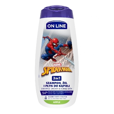 Šampūns 3in1 bērniem Spiderman, On Line, 400 ml