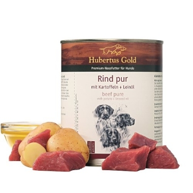 Konservi suņiem ar liellopa gaļu un kartupeļiem Hubertus Gold, 800 g
