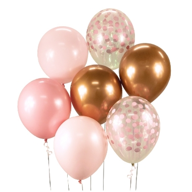 Balonu komplekts Beauty&Charm rozā Godan, 7 gab.