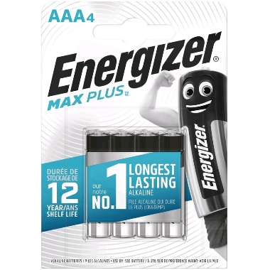 Baterijas Energizer Max Plus AAA, 1.5 V, 4 gab.