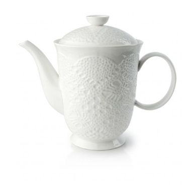 Tējas kanniņa balta keramikas, 0,9 L