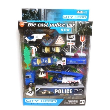 Rotaļu policijas transportlīdzekļu komplekts