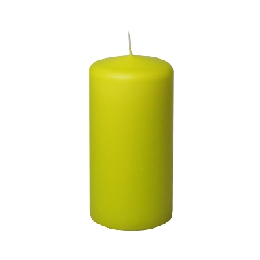 Cilindra formas svece gaiši zaļa, Diana sveces, 6x10 cm
