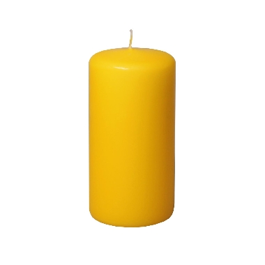 Cilindra formas svece dzeltena, Diana sveces, 6x10 cm