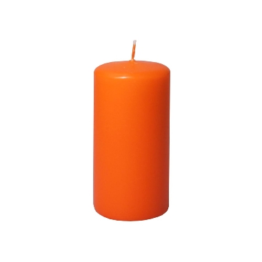Cilindra formas svece oranža, Diana sveces, 6x10 cm
