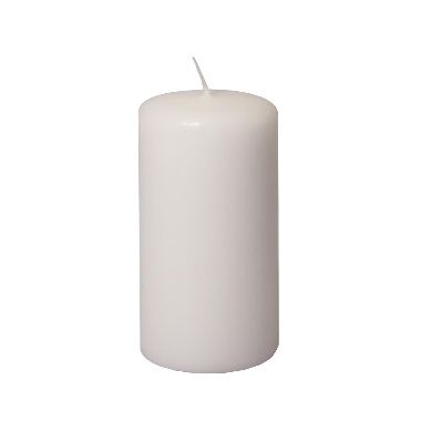 Cilindra formas svece balta, Diana sveces, 6x10 cm