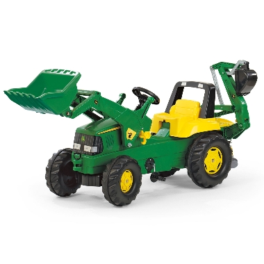 Rotaļu minamais traktors John Deere ar 2 kausiem, Rolly Toys