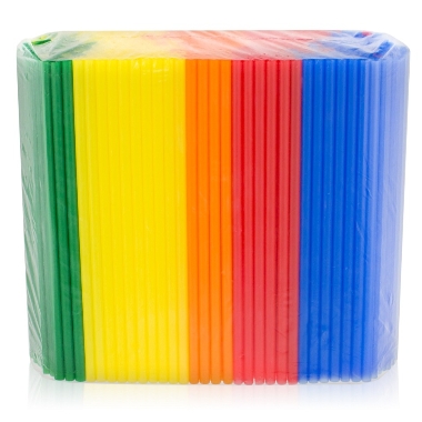Plastmasas salmiņi krāsaini 24 cm, 500 gab.