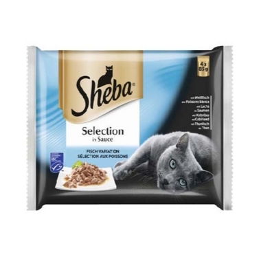 Kaķu konservi zivju izlase Sheba, 4x85 g