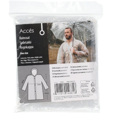 Vīriešu lietusmētelis ar kapuci caurspīdīgs, Acces