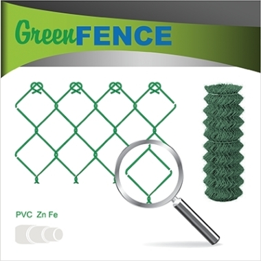 Pīts PVC pārklāts žogs zaļš 1,75mx25m rullis, 50x50mm acs