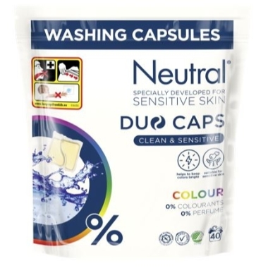 Veļas mazgāšanas kapsulas krāsainai veļai Neutral Duo Caps, 40 gab.