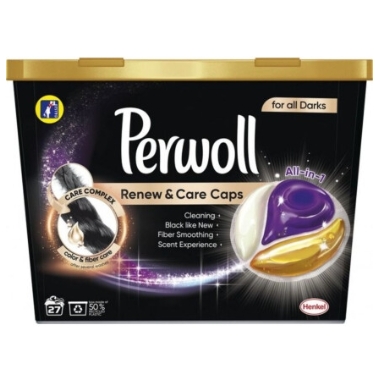 Veļas mazgāšanas kapsulas Renew&Care Black Perwoll, 27 gab.