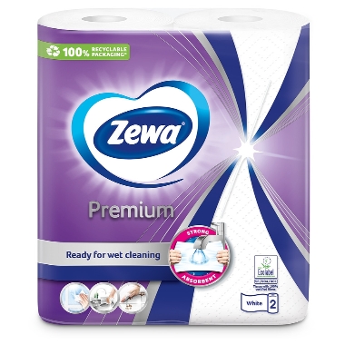 Papīra dvieļi Premium Zewa, 2 ruļļi