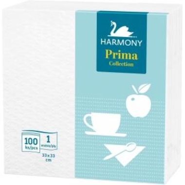 Salvetes Prima baltas Harmony, 33x33 cm, 100 gab.