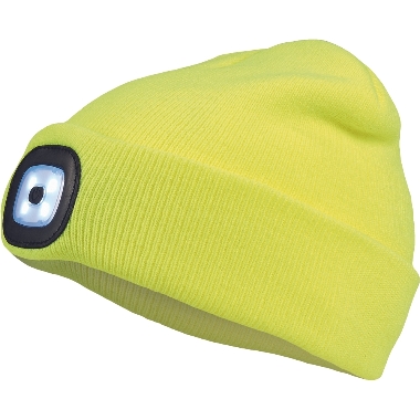 Adīta cepure ar LED lampiņu dzeltena, Cerva