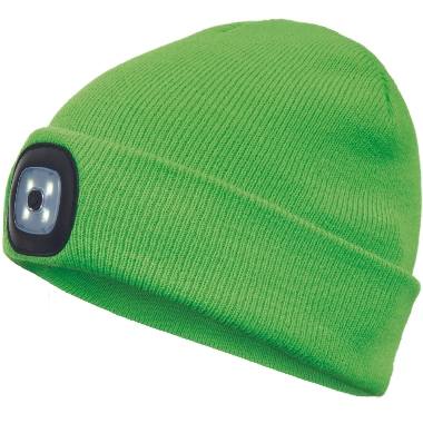 Adīta cepure ar LED lampiņu zaļa, Cerva
