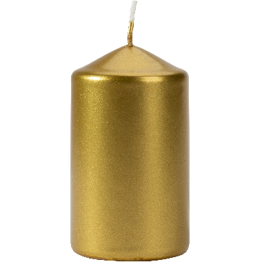 Cilindra svece zelta Bispol, 10x5,8 cm