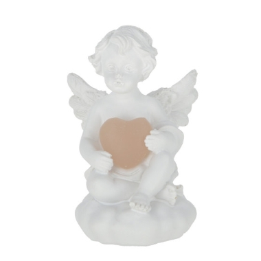 LED dekors eņģelītis ar sirsniņu, 11x6 cm