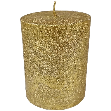 Svece zelta Rustic Metalic, 7x9 cm